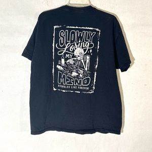 Skeleton Skull Bones Bar Saloon Black White Short Sleeve T Shirt Tee